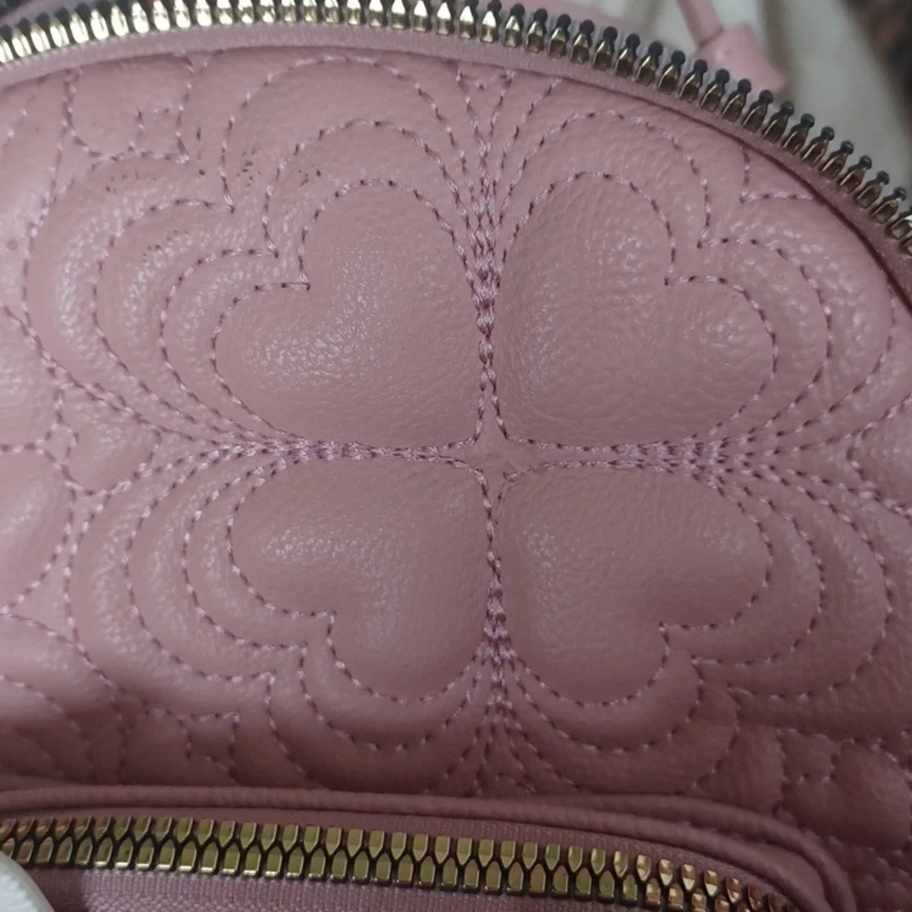 Betsey Johnson Dog Mini Backback Heart Quilted Pink Bag! Dusty Rose, EUC